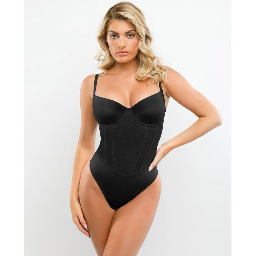 Popilush Shapewear Tummy Control Corset Thong Bodysuit